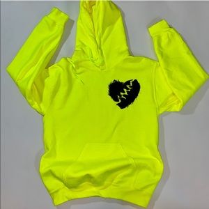 Neon broken heart hoodie